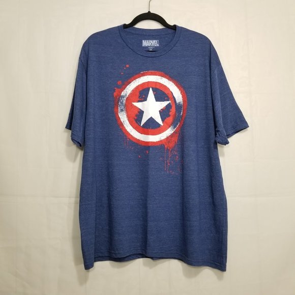 Marvel Other - Marvel Captain America Shield Tshirt navy  sz 2XL